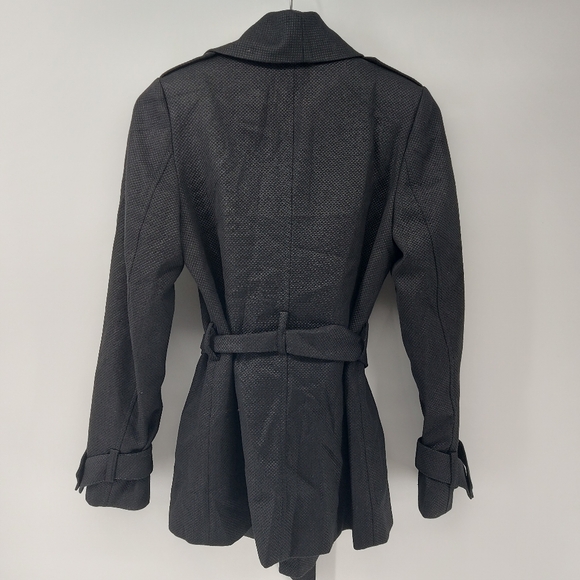 Ted Baker Wool Belted Wrap Black Short Coat TB 1 Size Small - Picture 4 of 9